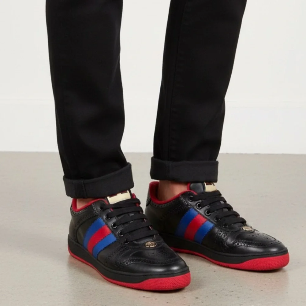 NEW Gucci Black and Red Sneakers